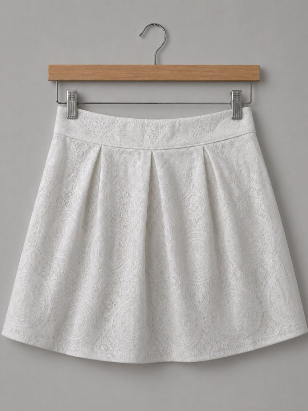 Lace NWT XL Jacquard Bridal Shower Pattern A-line White Mini Skirt Romance Y2K